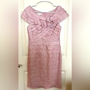 London Times Tiered Cocktail Dress Rose Size 8